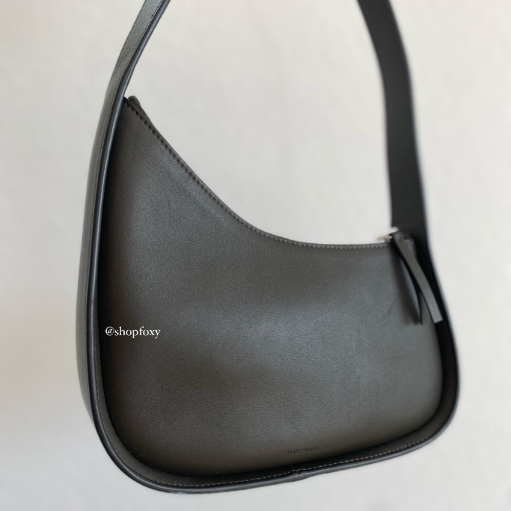 SOLD The Row Olive Green Smooth Leather Half Moon Shoulder Bag - Picture 1 of 16